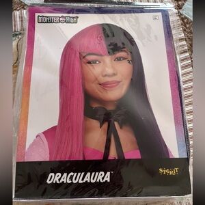 Monster High Draculara Pink and Black Hair Wig
